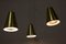 Vintage Messing, Teak und Glas Deckenlampe mit Drei Leuchten von Lightolier 16