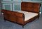 Hand Dyed Whiskey Brown Leather Super King Size Bed 3