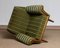 German Green Striped Velvet Armchair, 1950s 5