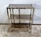 Glass and Brass Serving Bar Cart in the style of Vandel, 1980s, Image 1