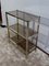 Glass and Brass Serving Bar Cart in the style of Vandel, 1980s, Image 3