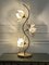 Italienische Tischlampe Lotus Flower aus Gold Metall Kristallglas, 1970er 14