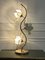 Italienische Tischlampe Lotus Flower aus Gold Metall Kristallglas, 1970er 12