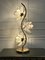 Italienische Tischlampe Lotus Flower aus Gold Metall Kristallglas, 1970er 11