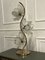 Lámpara de mesa italiana con flor de loto de metal dorado, años 70, Imagen 1