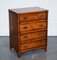 Vintage Burr Yew Wood Chest of Drawers with Brass Handles 2
