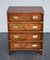 Vintage Burr Yew Wood Chest of Drawers with Brass Handles 3