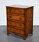 Vintage Burr Yew Wood Chest of Drawers with Brass Handles, Image 4