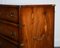 Vintage Burr Yew Wood Chest of Drawers with Brass Handles 6