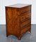 Vintage Burr Yew Wood Chest of Drawers with Brass Handles, Image 8