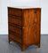 Vintage Burr Yew Wood Chest of Drawers with Brass Handles 9