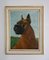 Salez, Boxer Dog Portrait, 1974, Olio, Incorniciato, Immagine 1