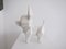 Enameled Ceramic Origami Dog Sculpture, Italy, 1950s 4