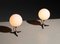 Mid-Century Modern Opaline Glass and Brass Bedside Lamps, Italy, 1950s, Set of 2 2