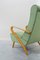 Fauteuil Mid-Century en Velours Vert, Italie, 1950 2