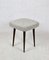 Vintage Light Grey Boucle Stool, 1970s, Image 1