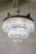 Mid-Century 6-Light Suspension Chandelier with Bohemian Crystal Drops, 1940s 4