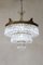 Mid-Century 6-Light Suspension Chandelier with Bohemian Crystal Drops, 1940s 2