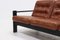 Brutalistisches 3-Sitzer Sofa aus Leder & ebonisiertem Holz, 1970er 8