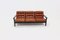 Brutalistisches 3-Sitzer Sofa aus Leder & ebonisiertem Holz, 1970er 9