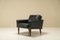 Bovenkamp Three-Seater Sofa and Lounge Chair in Black Leather and Rosewood, 1960s, Set of 2 4