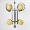 Lámpara de araña Art Déco grande de acero cromado y vidrio amarillo, años 30, Imagen 5