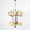 Large Art Deco Chandelier in Chrome Plated Steel and Yellow Glass, 1930s 2