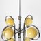 Lámpara de araña Art Déco grande de acero cromado y vidrio amarillo, años 30, Imagen 7