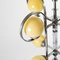 Lámpara de araña Art Déco grande de acero cromado y vidrio amarillo, años 30, Imagen 8