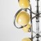 Large Art Deco Chandelier in Chrome Plated Steel and Yellow Glass, 1930s, Image 8