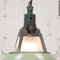 Lampada da soffitto grande industriale a forma di campana verde, anni '60, Immagine 4