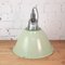 Lámpara de techo industrial grande con forma de campana verde, años 60, Imagen 3
