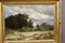 Animated Landscape by River, 1800s, Oil on Canvas, Framed 2
