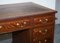 Edwardianischer Schreibtisch mit Gestell aus braunem geprägtem Leder von Maple & Co. 15