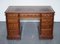 Edwardian Pedestal Desk with Brown Embossed Leather Top from Maple & Co. 1