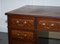 Edwardianischer Schreibtisch mit Gestell aus braunem geprägtem Leder von Maple & Co. 16
