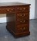 Edwardian Pedestal Desk with Brown Embossed Leather Top from Maple & Co. 5