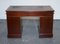 Edwardianischer Schreibtisch mit Gestell aus braunem geprägtem Leder von Maple & Co. 7