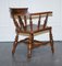 Edwardian Elm Bow Back Captains Smokers Chair, Image 5
