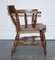 Edwardian Elm Bow Back Captains Smokers Chair 7