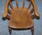 Edwardian Elm Bow Back Captains Smokers Chair, Image 18