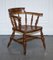 Edwardian Elm Bow Back Captains Smokers Chair, Image 2