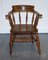 Edwardian Elm Bow Back Captains Smokers Chair 12