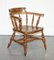 Edwardian Elm Bow Back Captains Smokers Chair, Image 1