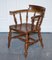 Edwardian Elm Bow Back Captains Smokers Chair, Image 4