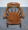 Edwardian Elm Bow Back Captains Smokers Chair, Image 17