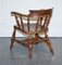Edwardian Elm Bow Back Captains Smokers Chair, Image 6