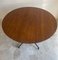 Italian Round Teak Table with Iron Base and Brass by Ignazio Gardella, 1950s 3