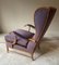 Italian Armchair with Velvet Backrest by Paolo Buffa, 1940s 5