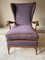 Italian Armchair with Velvet Backrest by Paolo Buffa, 1940s 1
